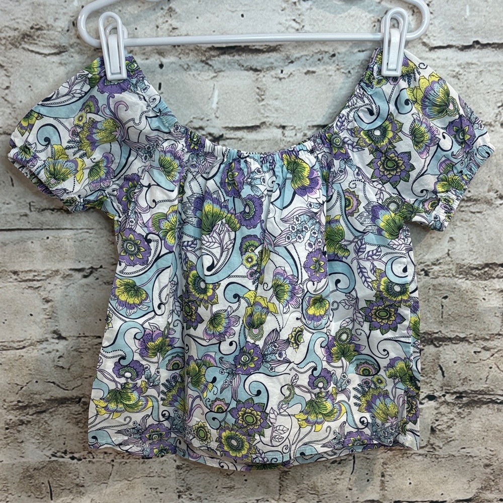 Janie and Jack Paisley Print Scoop Neck Toddler Blouse